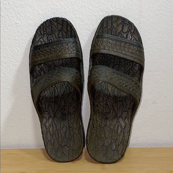 Pali Hawaii Rubber Slides 7 Molded Double Strap Sandals Made in Taiwan - Picture 3 of 9